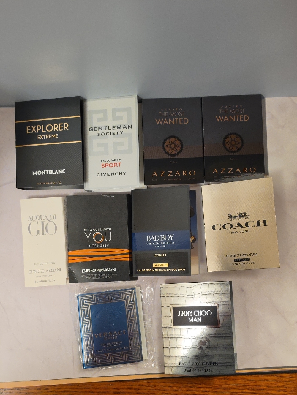 10 Mens Sample Spray Carolina Herrera Coach Versace EDP Cologne 1.2ml 1.5ml